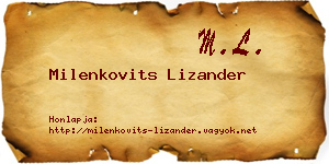 Milenkovits Lizander névjegykártya